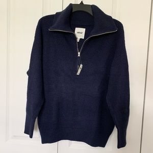 NWT. Aerie. Waffle Quarter Zip Sweater